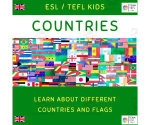 Countries ESL Lesson Plan For Kids and Early Learners