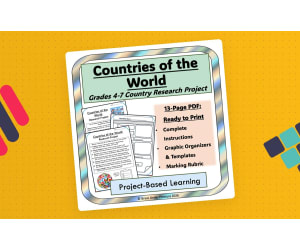 Countries of the World: Country Research Project 4th 5th 6th 7th Grade