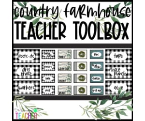 Country Farmhouse Teacher Toolbox-Editable