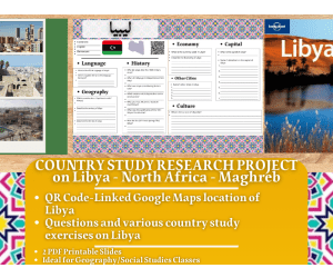 Country Study Research Project - Libya - Social Studies - North Africa