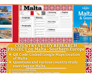 Country Study Research Project - Malta - Social Studies - South Europe