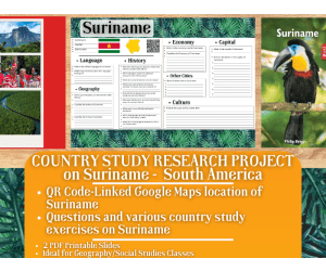 Country Study Research Project - Suriname - South America
