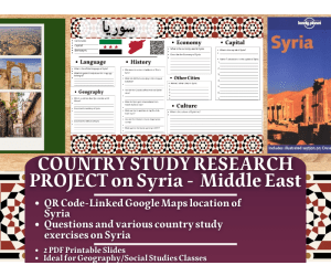 Country Study Research Project - Syria - Middle East - West Asia