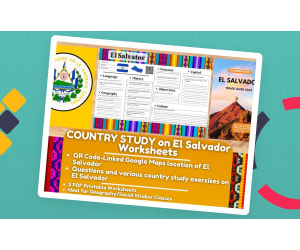 Country Study Worksheets on El Salvador - Central America