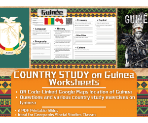 Country Study Worksheets on Guinea - Western Africa
