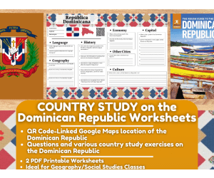 Country Study Worksheets on the Dominican Republic - Caribbeans