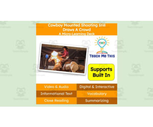 Cowboy Mounted Shooting Still Draws A Crowd | Reading Comprehension Activities | Micro-Learning Deck