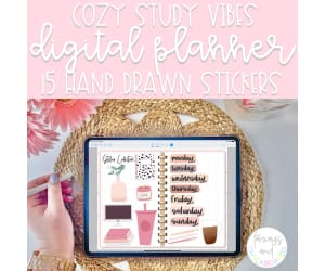 Cozy Study Vibes Digital Planner Stickers