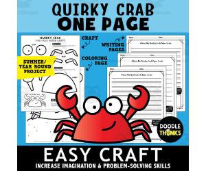 Crab Paper Craft | Easy One-Page Art Project for Summer or Ocean Theme