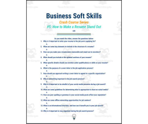 Crash Course: Business Soft Skills #5: How to Make a Resume Stand Out Worksheet