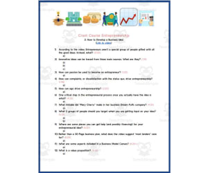 Crash Course: Entrepreneurship #2 How to Develop a Business Idea Worksheet
