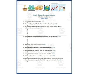 Crash Course: Entrepreneurship #8 The Core of a Business Worksheet