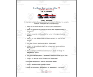 Crash Course: Government and Politics #17: Controlling Bureaucracies Worksheet
