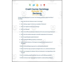 Crash Course Sociology #18: Deviance Student Worksheet