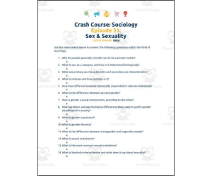 Crash Course Sociology #31: Sex & Sexuality Worksheet