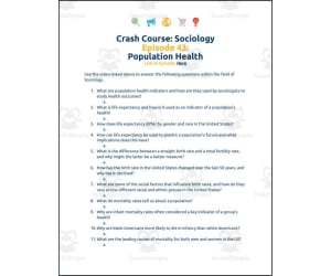 Crash Course Sociology #43: Population Health Worksheet