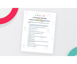 Crash Course Sociology Episode Worksheet | 11 - Cultures, Subcultures, & Countercultures