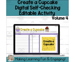 Create a Cupcake Self-Checking Template Digital Resource Activity V4