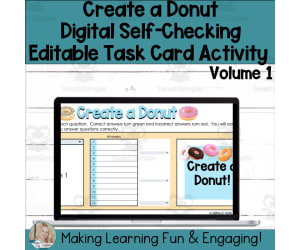 Create a Donut Editable Self-Checking Task Card Template Digital V1