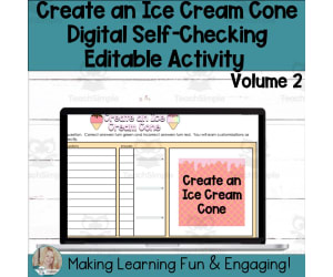 Create an Ice Cream Cone Self-Checking Template Digital Resource V2