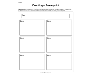 Creating a Powerpoint Worksheet