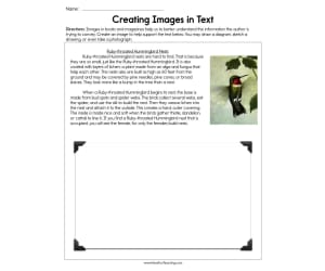 Creating Images in Text Worksheet