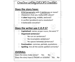 Creative Writing Checklists