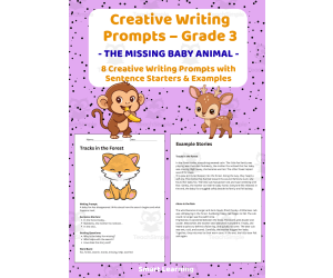 Creative Writing Prompts Grade 3 | The Missing Baby Animal