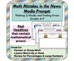 Critical Thinking: Math in Media- Real World Middle School Math Task