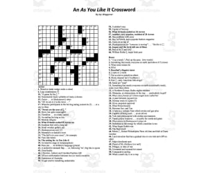 Crossword Puzzle: As You Like It