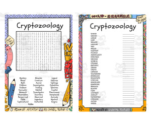Cryptozoology word search & scramble