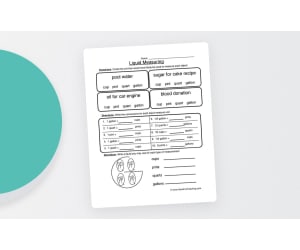 Cup Pint Quart Gallon Worksheet