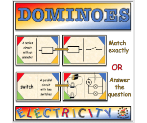 Current Electricity - Circuit and Symbols Dominoes for Middle School Science