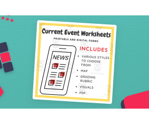 Current Event Worksheet for Interactive Notebook (Google Docs & PDF)