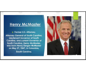 Current South Carolina Governor, U.S. Senators & Reps (BIO PPT Bundle)