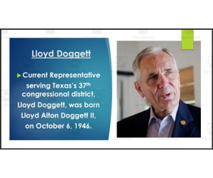 Current U.S. Representatives from Texas (Districts: #31-38) BIO PPT Bundle
