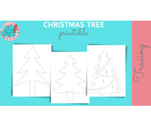 Cut and Trace Christmas Trees Clip Art