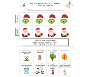 Cut, Sort, & Glue-Grouchy or Grateful?