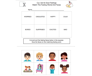 Cut, Sort, & Glue-Identifying Feelings