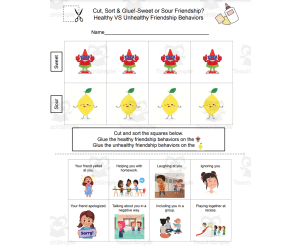 Cut, Sort, & Glue-Sweet or Sour Friendship Behaviors?