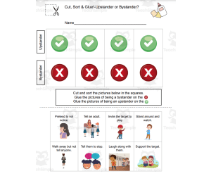 Cut, Sort, & Glue-Upstander or Bystander?