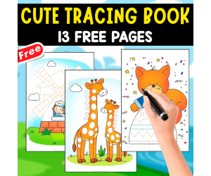CUTE TRACING BOOK | FOR KIDS | 13 FREE PAGES