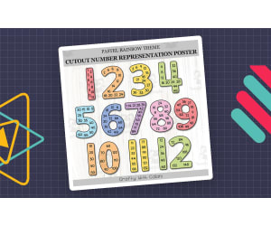 Cutout Skip Counting Number Posters In Pastel Rainbow Theme