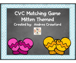 CVC Matching Game -  Mitten Themed