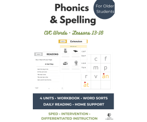CVC Phonics & Spelling Intervention | Older Struggling Readers Unit 4