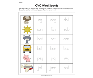 CVC Word Sounds Worksheet