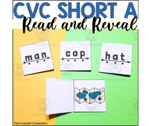 CVC Words Read and Reveal Blending Cards Short A Words