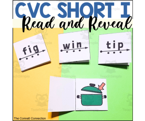 CVC Words Read and Reveal Blending Cards Short I Words