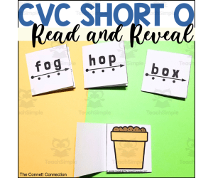 CVC Words Read and Reveal Blending Cards Short O Words