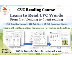 CVC Words Teaching Pack: Activities + 15 Decodable Stories | SOR